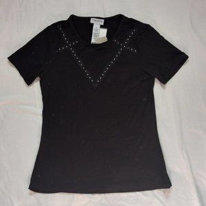 Black Short Sleeve Tee with Studs Size SP